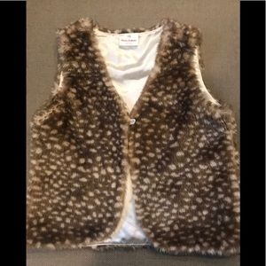 Hanna Anderson animal print fur vest